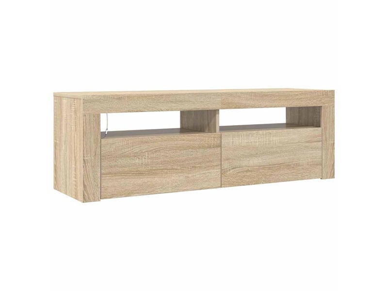  Meuble tv - banc tv - meuble de rangement avec lumières led chêne sonoma 120x35x40 cm  - Conforama C