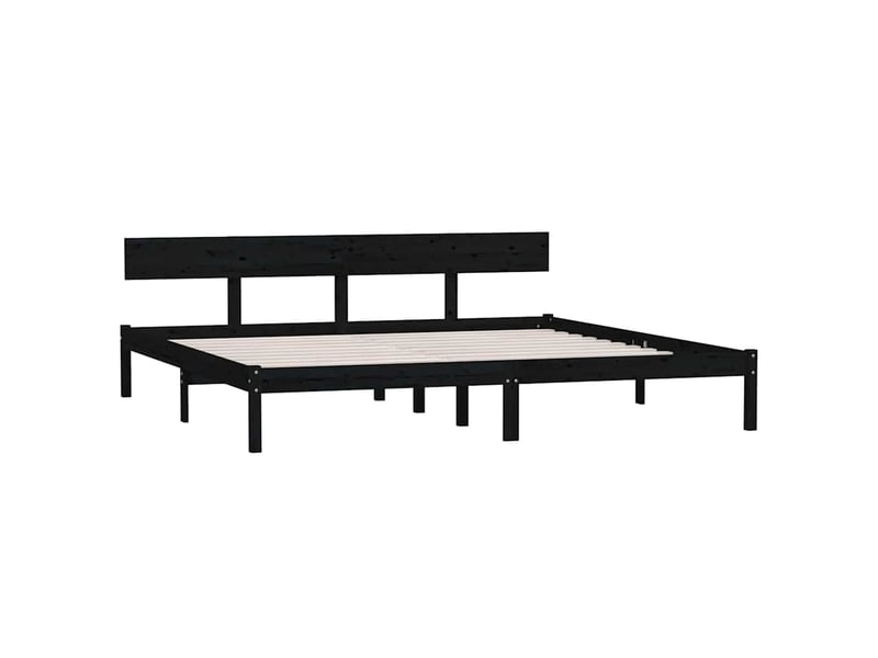  Lit double- lit adulte -  cadre de lit sans matelas noir bois massif  - Conforama B