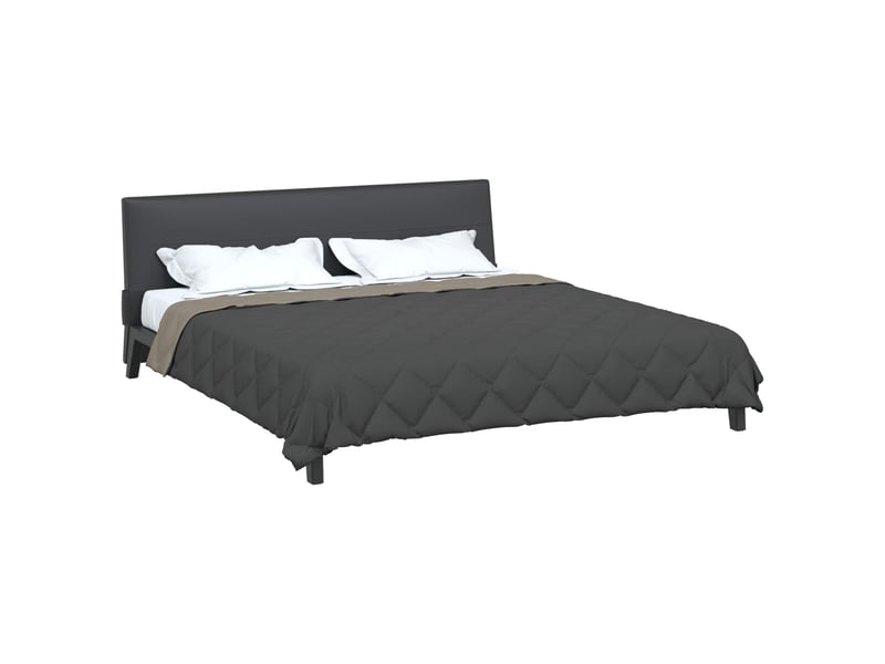  Duvet - couette complet toute l'année gris clair et anthracite microfibre  - Conforama C
