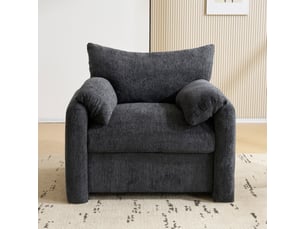 Fauteuil xl en chenille gris evryae