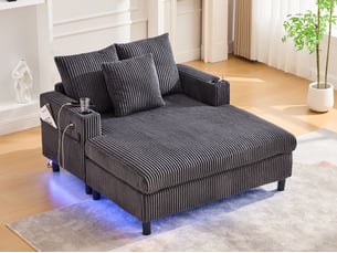 Canapé droit fixe BGSRYAO 1 place Tissu gris