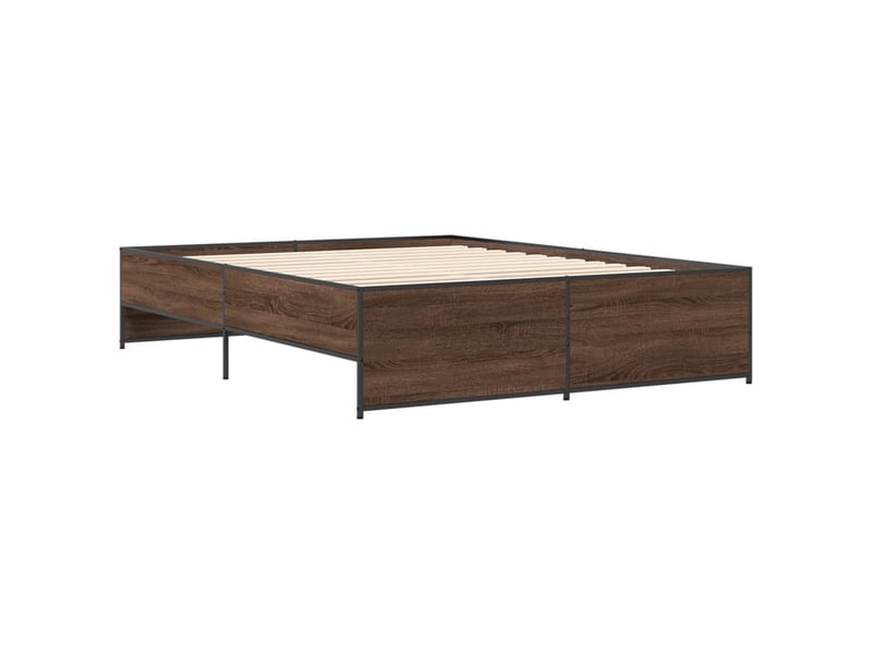  Lit double- lit adulte -  cadre de lit sans matelas chêne marron 150x200 cm  - Conforama B