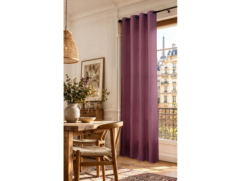 Lot de 2 rideaux à œillets 140 x 240 cm victoria fils teints jacquard - Conforama B