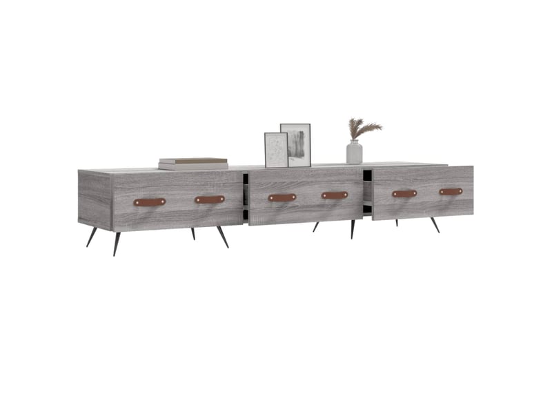  Meuble tv - banc tv - meuble de rangement sonoma gris 150x36x30 cm bois d'ingénierie  - Conforama D