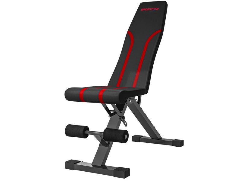  Banc de musculation pliable 82x35x107 cm dossier à 6 positions assise à 4 positions noir  - Conforama A