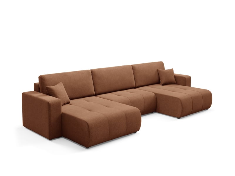  Canapé d'angle convertible molinio u orange  - Conforama C