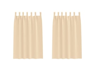 Lot de 2 rideaux occultants, rideaux black-out avec anneaux crème 175 x 140 cm cf44625