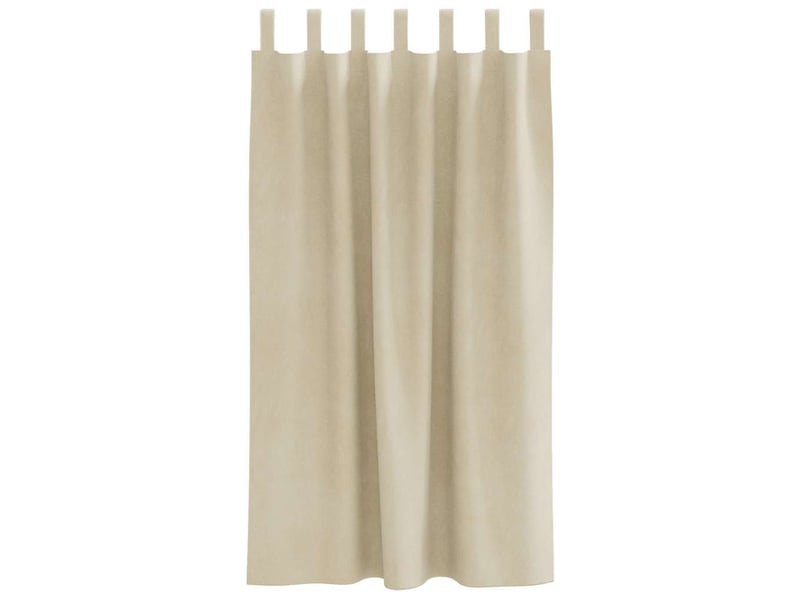 Lot de 2 rideaux, rideaux de fenêtre crème 140 x 175 cm velours cf44020 - Conforama D