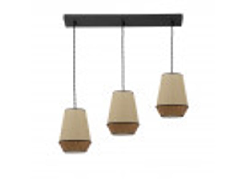  Rampe de plafond fabrilamp campana jutemarron 3 x e27 hauteur réglable 45-115 cm 66x12 cm 173993102 - Conforama B