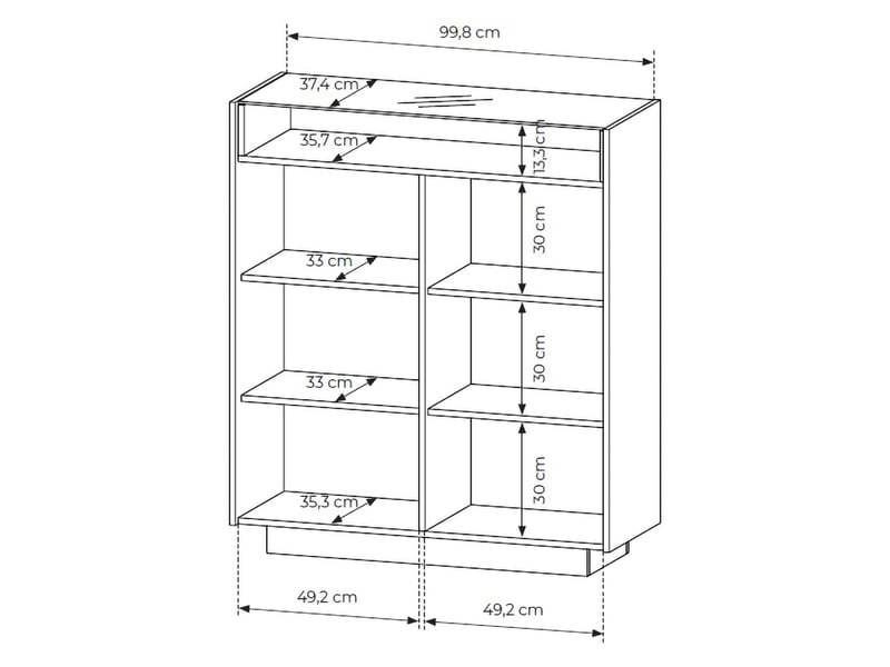  Buffet halane, enfilade 4 étagères, 103x40x119h cm beige Halane - Conforama D
