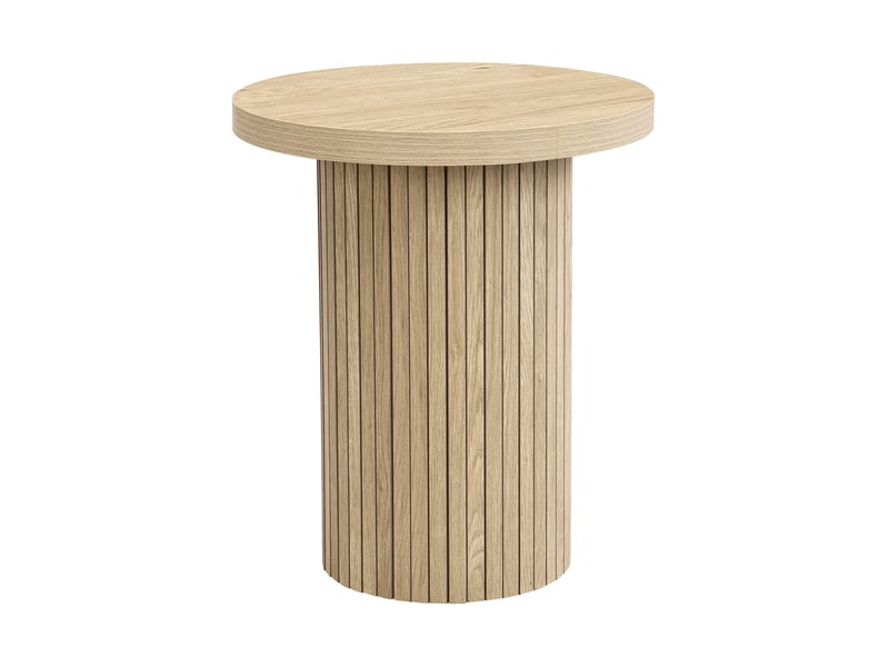  Tables basses rondes gigognes 66x66x40 cm et 40x40x46 cm mdf naturel  - Conforama D
