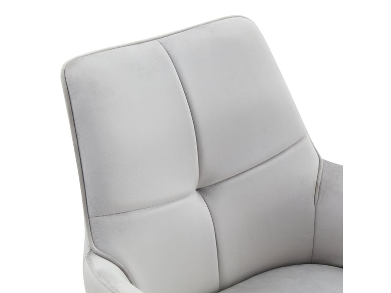  Lot de 2 chaise rotative 360°, chaise de salle à manger, accoudoirs, dossier confort, gris clair+noir, métal, tissu  - Conforama E
