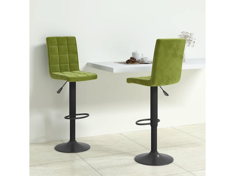  Lot de 2 tabouret de bar, chaise de bar vert clair velours shl54504  - Conforama B