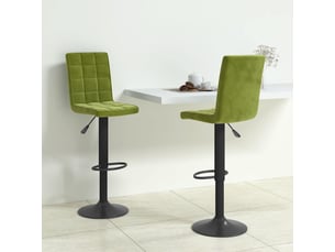 Lot de 2 tabouret de bar, chaise de bar vert clair velours shl54504