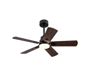 42 pouces ventilateur de plafond noir avec lumière et télécommande, dimmable 5 pales pour terrasse et salon