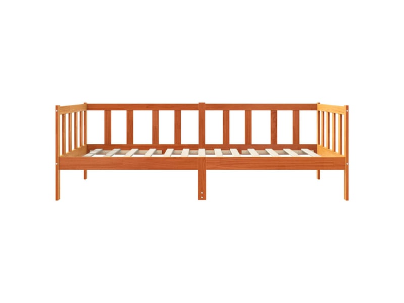  Lit simple- lit adulte -  cadre de lit  marron 90 x 190 cm bois de pin massif  - Conforama C