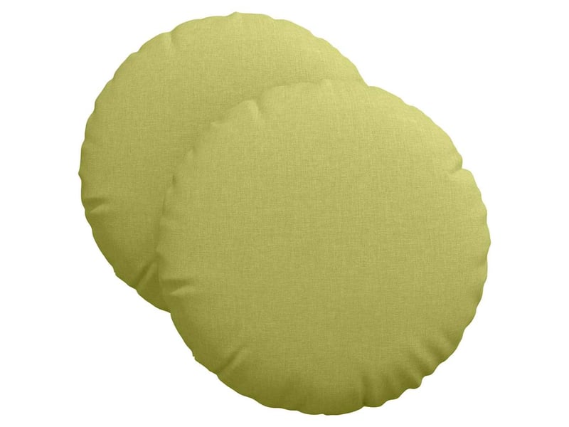 Lot de 2 coussins de siège, coussins décoratifs tissu vert clair ø40 x 13 cm cf59869 - Conforama A