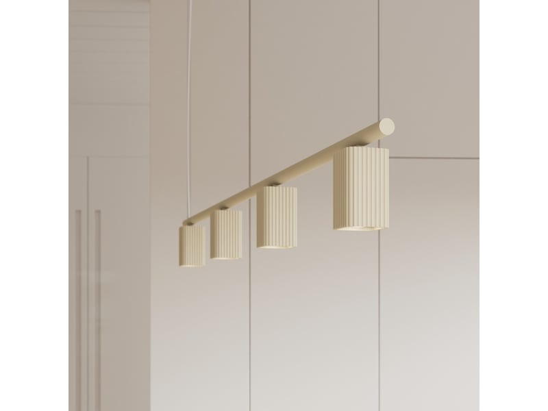  Lustre rayo 4 beige aluminium moderne 208x122x6cm SL.3130 - Conforama D