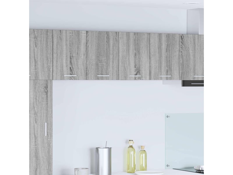  Meuble de rangement, armoire suspendue 2 pcs gris sonoma et blanc bois d'ingénierie shl545  - Conforama B