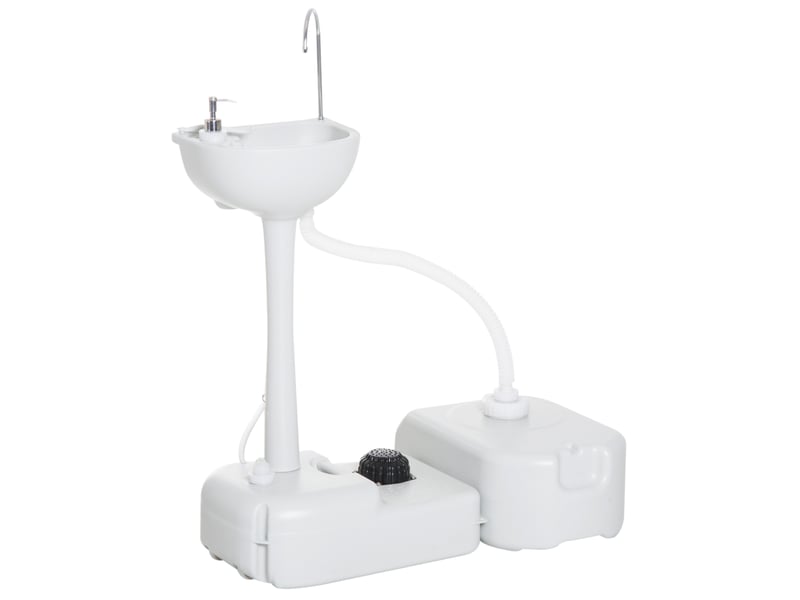  Lavabo de camping 83x50x103 cm fonctionnel hdpe gris clair  - Conforama A