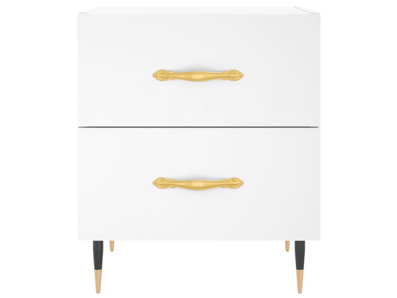  Vidaxl lot 2 tables chevet blanc bois fer 40x35x47,5cm table nuit chambre salon  - Conforama D