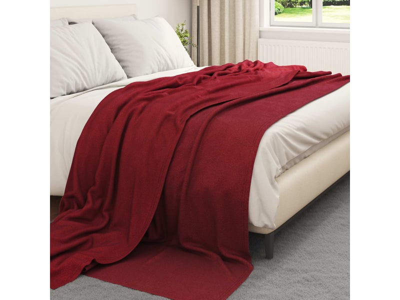  Couverture jetée de canapé 6 pcs bordeaux 240x220 cm 4.28 kg polaire  - Conforama C