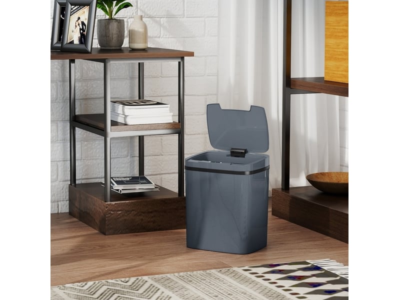  Poubelle automatique 15 l 27,6 x 21,4 x 33,5 cm grise en plastique, ouverture par capteur  - Conforama E