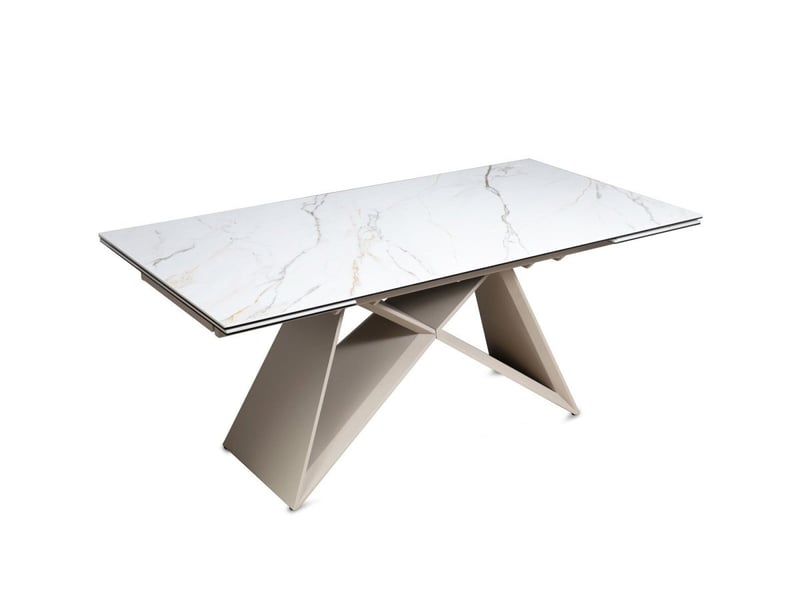  Table à manger extensible plateau céramique blanc 10 personnes 160-240 cm gabriel ROME-BEI-BLA - Conforama A