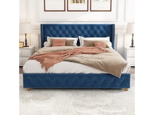 Lit 2 places 160x200 cm MERAX  lit adulte bleu coloris bleu
