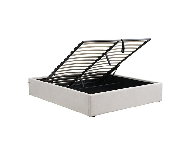 Lit coffre 140x190 cm en tissu chiné - alix  - Conforama A