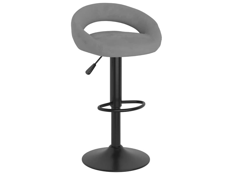  Lot de 2 tabouret de bar, chaise de bar gris clair velours shl50079  - Conforama C
