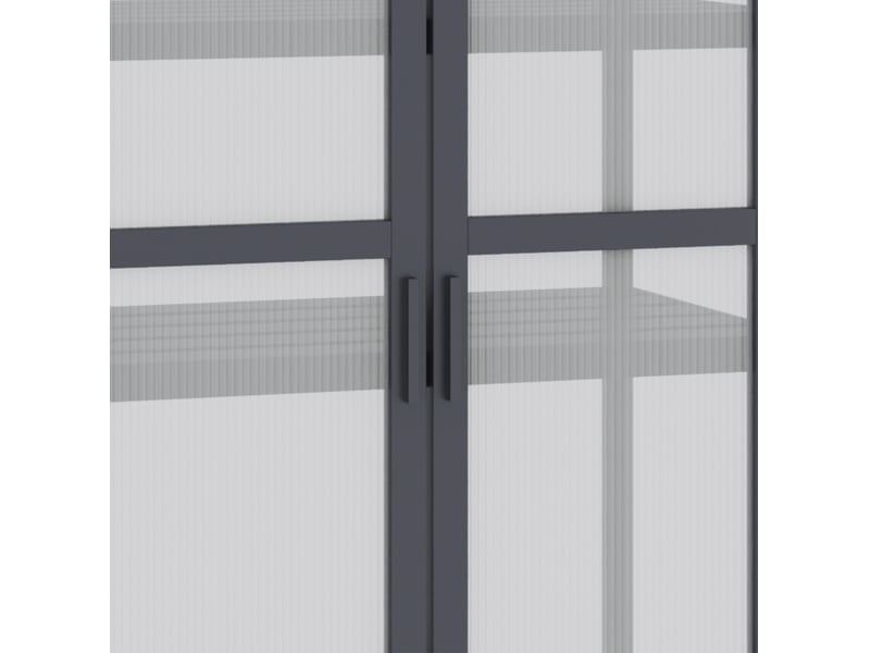  Serre de jardin mini à 3 niveaux en bois gris, portes verrouillables et toit ouvrant, 70,5 x 42 x 132 cm  - Conforama E
