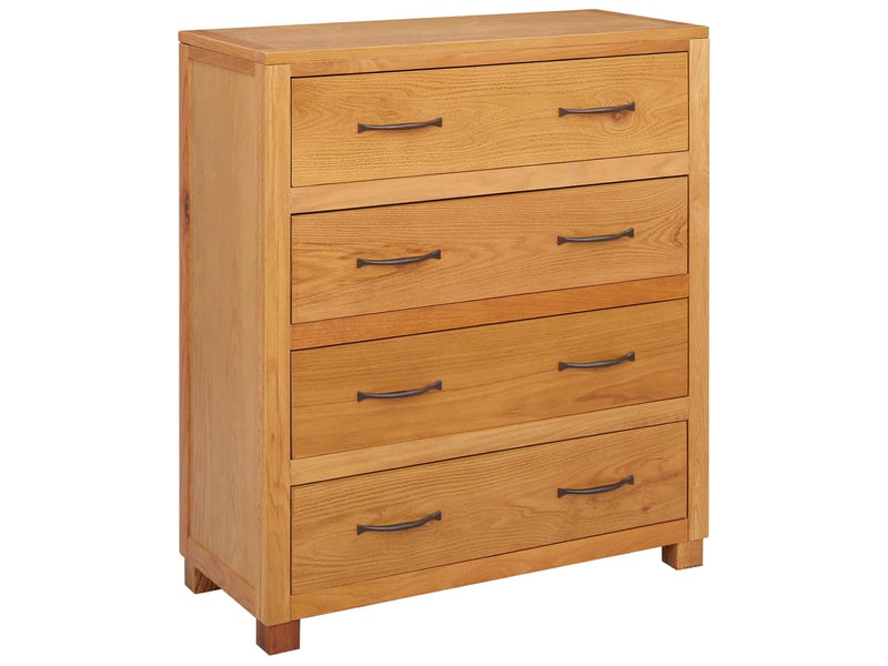  Armoire de rangement avec tiroir marron 80x35x95 cm bois de chêne massif  - Conforama A