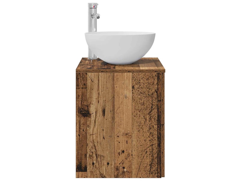  Vanité de lavabo mural, meuble de rangement bois ancien 49.5x41x64.5 cm shl9666  - Conforama D