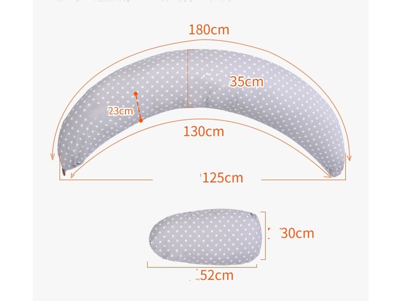  Coussin de grossesse et d'allaitement – gris, 180x130x35 cm  - Conforama B