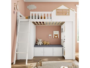 Sommier cadre à lattes 90x200 cm MIVRAY épaisseur 124.5 cm vendu avec sommier,sans matelas