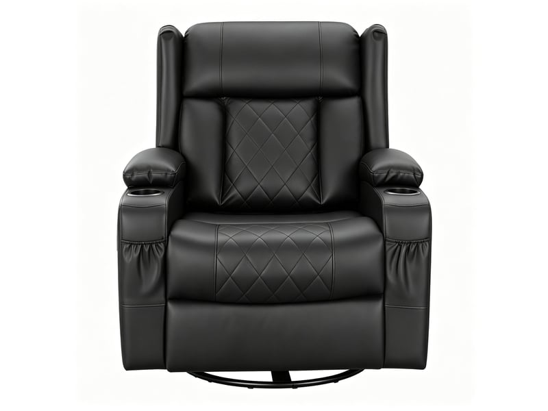  Fauteuil relax - fauteuil inclinable avec dossier et repos-pieds réglables, fauteuil de salon élégant, noir  - Conforama C