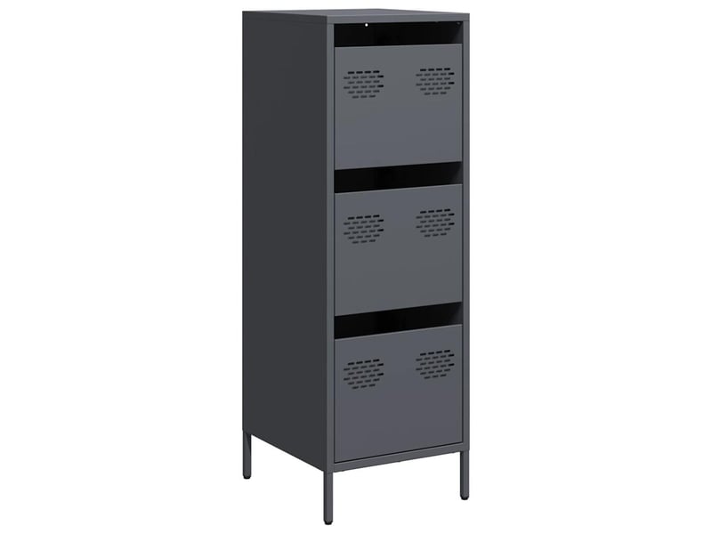  Buffet haut - bahut - meuble de rangement anthracite 39x35x103,5 cm acier  - Conforama A