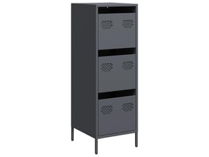 Buffet haut - bahut - meuble de rangement anthracite 39x35x103,5 cm acier