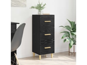 Buffet - bahut - meuble de rangement chêne noir 34,5 x 34 x 90 cm bois d'ingénierie