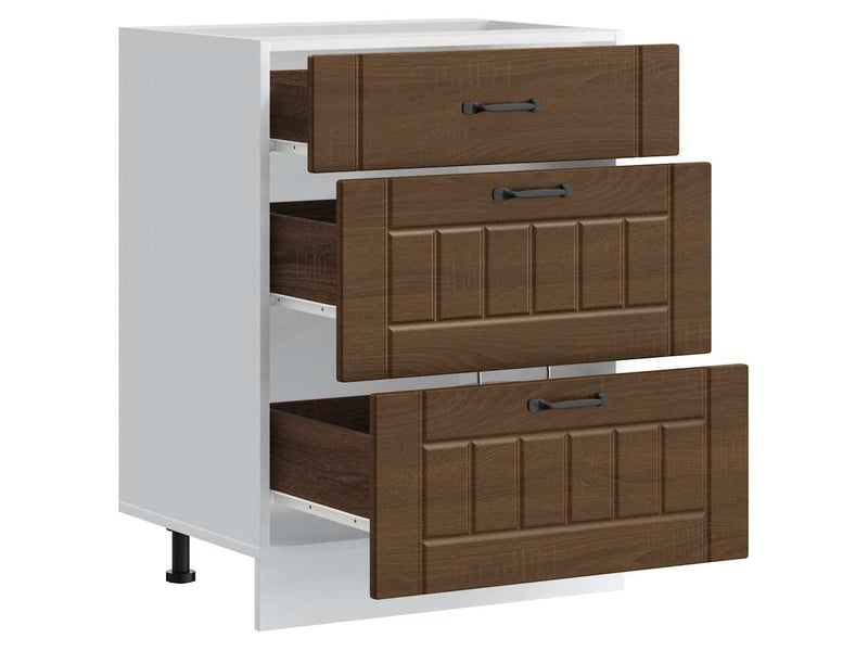 Meuble de rangement, armoire de cuisine lucca chêne marron bois ingénierie shl8046 - Conforama E