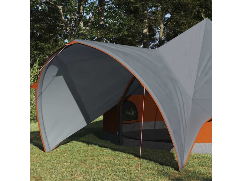  Tente de camping, tente teepee 5 personnes gris et orange shl76671  - Conforama C