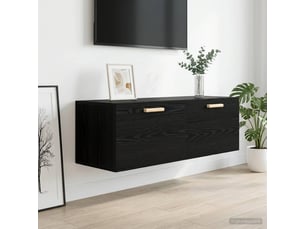 Meuble mural salon chêne noir 100 x 36,5 x 35 cm bois d'ingénierie shl89