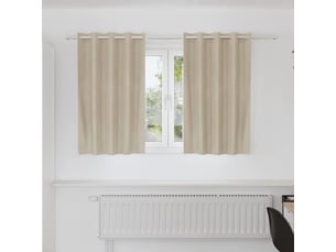 Lot de 2 rideaux, rideaux de fenêtre crème 140 x 140 cm velours cf44015