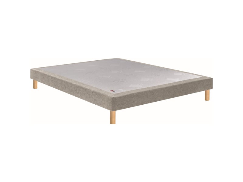  Sommier tapissier 1 place noyer grege 70x190 base lattes en bois massif renfort central 110 cm 7797206 - Conforama A