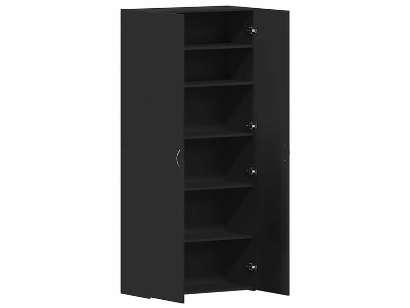  Meuble à chaussure, cabinet à chaussures 80x35.5x180 cm bois d'ingénierie noir shl6504  - Conforama E