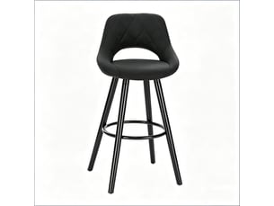 Tabouret de bar ergonomique 43x40x96cm - assise rembourrée en tissu - pieds en bois massif avec repose-pieds - anthracite