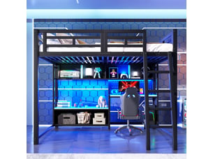 Lit mezzanine 140x200 cm <strong></strong>  <strong></strong> coloris noir
