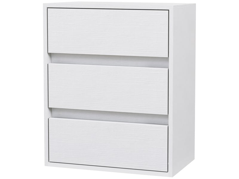  Commode moderne à 3 tiroirs en bois blanc, 40 x 30 x 50,5 cm  - Conforama B