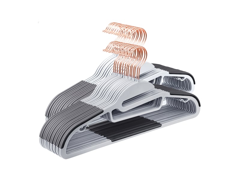  Lot de 30 cintres antidérapants en forme de s, gain de place avec crochet rotatif, 41,5 cm, gris  - Conforama A